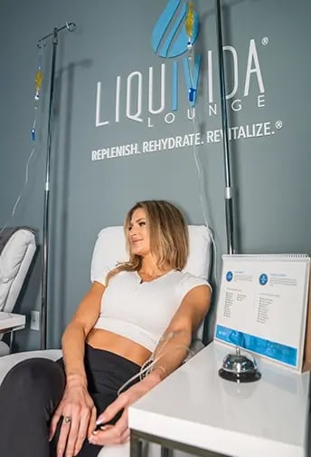 Liquivida Vitamin IV Therapy female patient in lounge