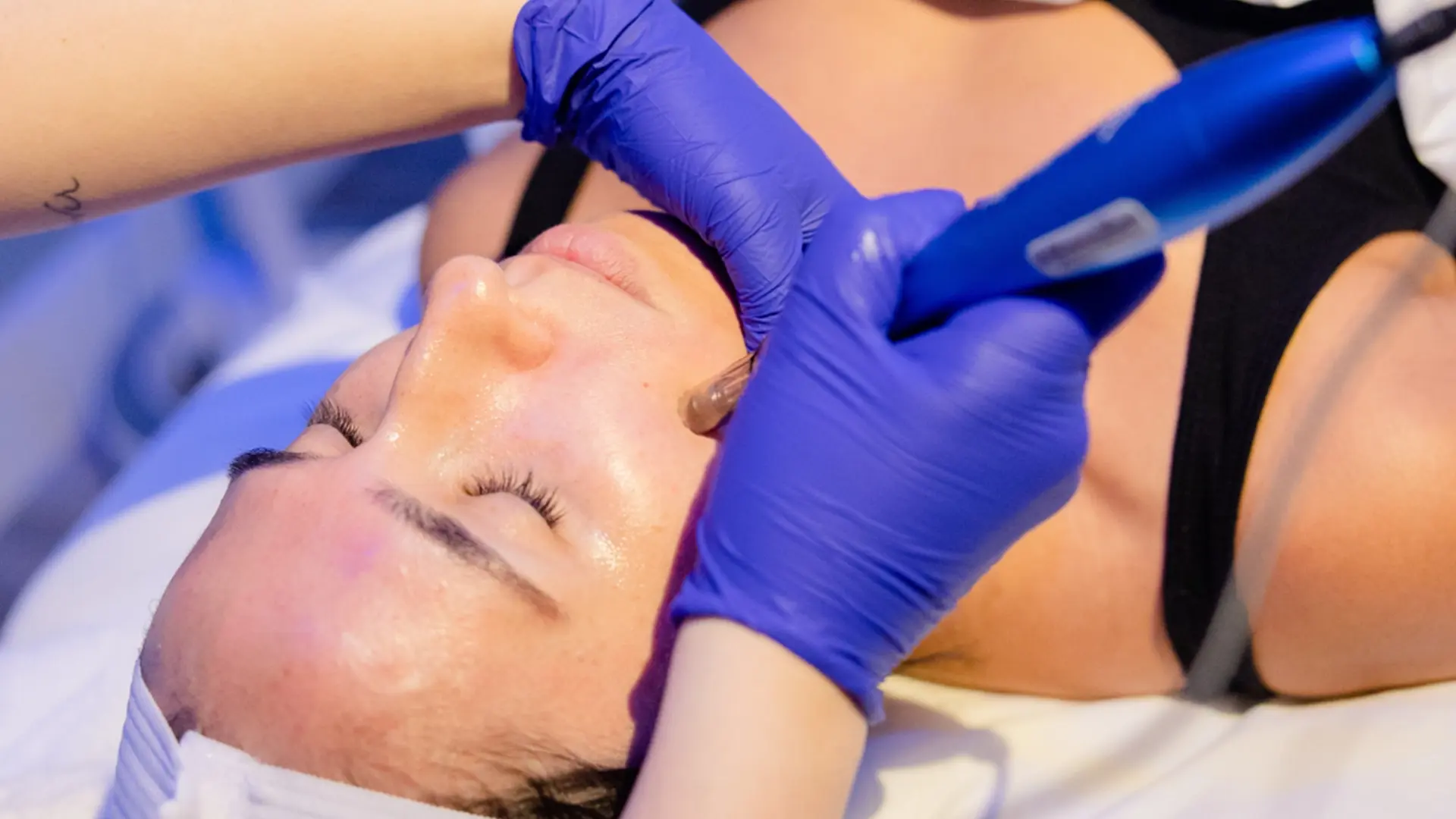 Close up of a facial treatment at Liquivida Middletown